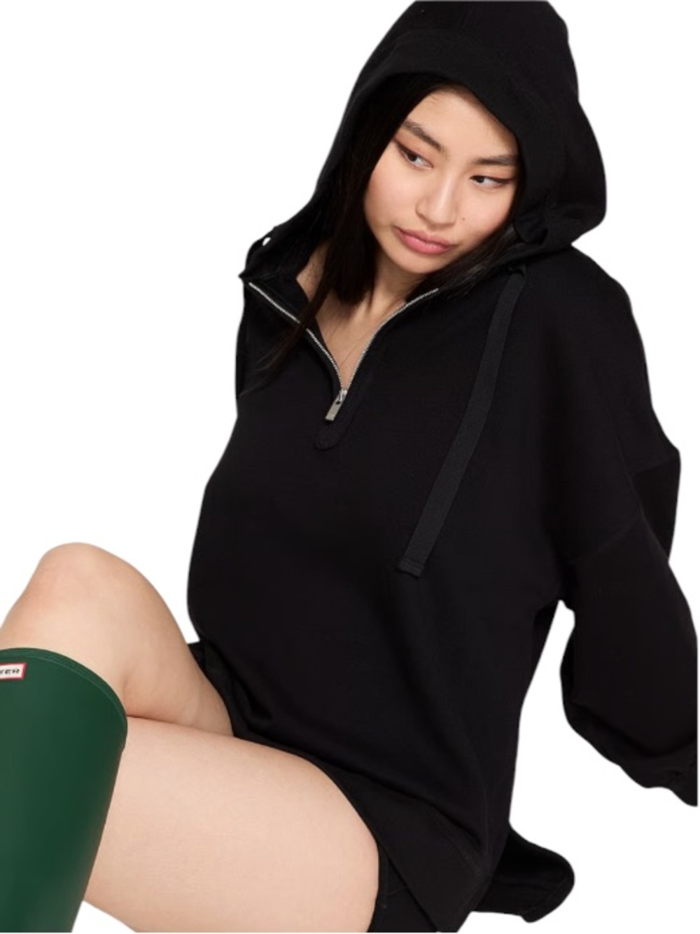 PINK Campus Fleece Half Zip Logo Hoodie